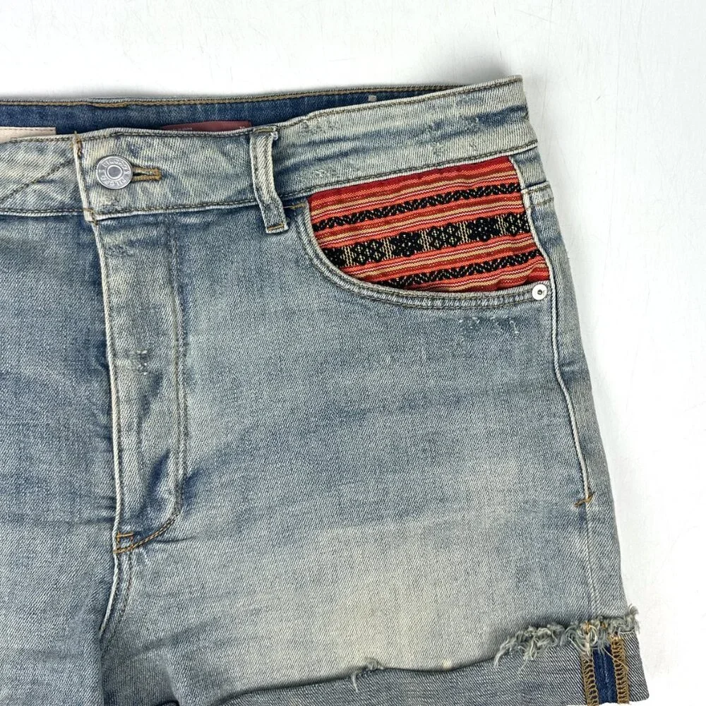 Anthropologie Pilcro Signature High‎ Rise Embroidered Western Denim Short 30 - Picture 4 of 13